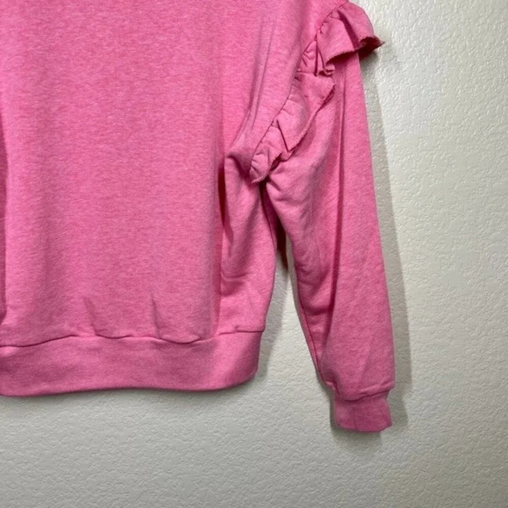 Gap kids Pink sweater long sleeve sweatshirt ruffle detail on sleeve size XL(12)